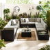 Orlando Black Rattan & Grey 10 Seat Modular Garden Sofa