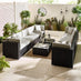 Orlando Black Rattan & Grey 10 Seat Modular Garden Sofa