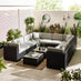 Orlando Black Rattan & Grey 10 Seat Modular Garden Sofa