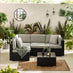 Orlando Black Rattan & Grey 4 Seat Modular Garden Sofa