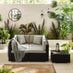 Orlando Black Rattan & Grey 4 Seat Modular Garden Sofa