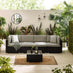 Orlando Black Rattan & Grey 4 Seat Modular Garden Sofa