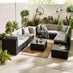 Orlando Black Rattan & Grey 8 Seat Modular Garden Sofa