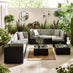 Orlando Black Rattan & Grey 8 Seat Modular Garden Sofa