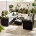 Orlando Black Rattan & Grey 8 Seat Modular Garden Sofa