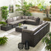 Orlando Brown Rattan & Brown 10 Seat Modular Garden Sofa