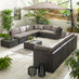 Orlando Brown Rattan & Brown 10 Seat Modular Garden Sofa