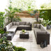Orlando Brown Rattan & Brown 10 Seat Modular Garden Sofa