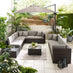 Orlando Brown Rattan & Brown 10 Seat Modular Garden Sofa