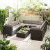 Orlando Brown Rattan & Brown 10 Seat Modular Garden Sofa