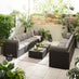 Orlando Brown Rattan & Brown 10 Seat Modular Garden Sofa