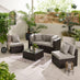 Orlando Brown Rattan & Brown 4 Seat Modular Garden Sofa