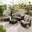 Orlando Brown Rattan & Brown 4 Seat Modular Garden Sofa