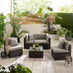 Orlando Brown Rattan & Brown 4 Seat Modular Garden Sofa