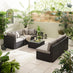 Orlando Brown Rattan & Brown 6 Seat Modular Garden Sofa