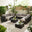 Orlando Brown Rattan & Brown 8 Seat Modular Garden Sofa