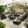 Orlando Brown Rattan & Brown 8 Seat Modular Garden Sofa