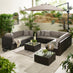 Orlando Brown Rattan & Brown 8 Seat Modular Garden Sofa