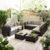 Orlando Brown Rattan & Brown 8 Seat Modular Garden Sofa