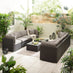 Orlando Brown Rattan & Brown 8 Seat Modular Garden Sofa