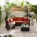 Orlando Brown Rattan & Orange 4 Seat Modular Garden Sofa