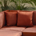 Orlando Brown Rattan & Orange 4 Seat Modular Garden Sofa