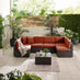 Orlando Brown Rattan & Orange 6 Seat Modular Garden Sofa