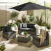 Orlando Grey Rattan & Grey 4 Seat Modular Garden Sofa