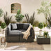 Orlando Grey Rattan & Grey 4 Seat Modular Garden Sofa