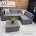 Orlando Grey Rattan & Grey 4 Seat Modular Garden Sofa
