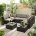 Orlando Brown Rattan Garden Coffee Table with Ice Bucket