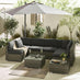 Orlando Grey Rattan Garden Coffee Table with Ice Bucket