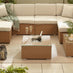 Orlando Beige Rattan Garden Coffee Table with Ice Bucket