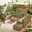Orlando Beige Rattan & Green 10 Seat Modular Garden Sofa