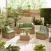 Orlando Beige Rattan & Green 4 Seat Modular Garden Sofa