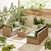 Orlando Beige Rattan & Green 6 Seat Modular Garden Sofa