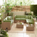 Orlando Beige Rattan & Green 8 Seat Modular Garden Sofa