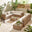 Orlando Beige Rattan & Cream 10 Seat Modular Garden Sofa