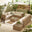 Orlando Beige Rattan & Cream 10 Seat Modular Garden Sofa