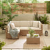 Orlando Beige Rattan & Cream 4 Seat Modular Garden Sofa