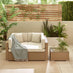 Orlando Beige Rattan & Cream 4 Seat Modular Garden Sofa