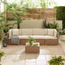 Orlando Beige Rattan & Cream 4 Seat Modular Garden Sofa