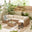 Orlando Beige Rattan & Cream 6 Seat Modular Garden Sofa