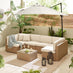 Orlando Beige Rattan & Cream 6 Seat Modular Garden Sofa