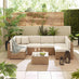 Orlando Beige Rattan & Cream 6 Seat Modular Garden Sofa