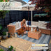 Orlando Beige Rattan & Cream 6 Seat Modular Garden Sofa
