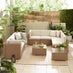 Orlando Beige Rattan & Cream 8 Seat Modular Garden Sofa