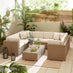 Orlando Beige Rattan & Cream 8 Seat Modular Garden Sofa