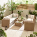 Orlando Beige Rattan & Cream 8 Seat Modular Garden Sofa