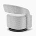 Odessa Grey Fabric Swivel Accent Chair